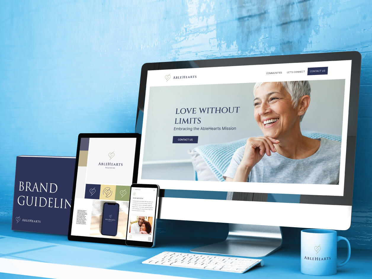 Ablehearts brand website mockup